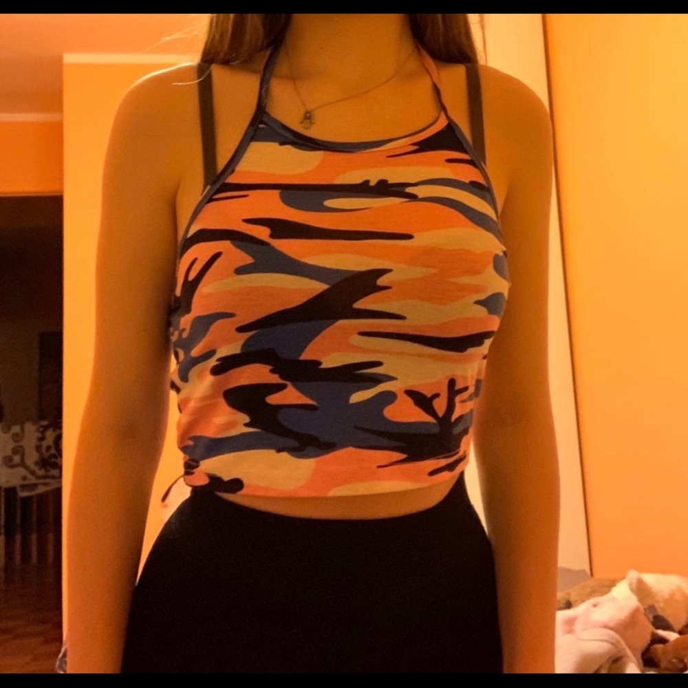 Cute camo top fits XS/S/M